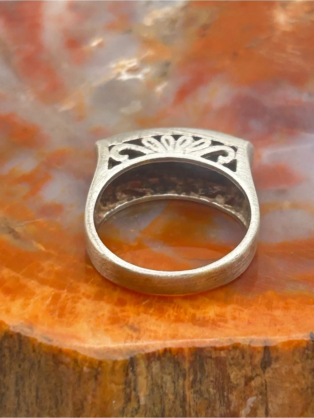 Minimalist Art Deco Style Turquoise Ring - Size 8